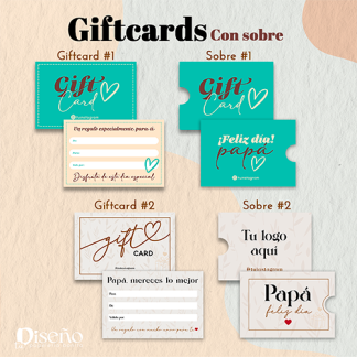 Giftcards con Sobre día del Padre