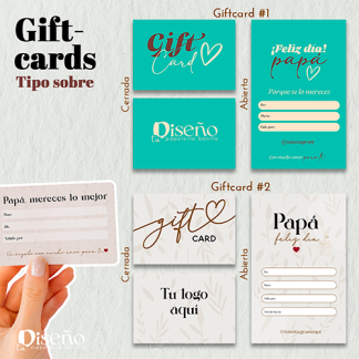 Giftcards Tipo Sobre día del Padre